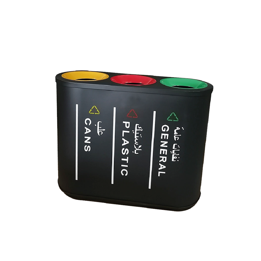 3 in 1 black recycle bin