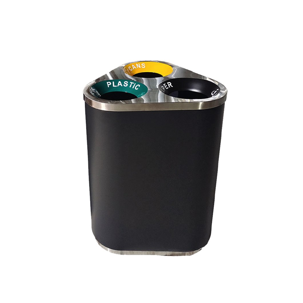 3 in 1 triangular black bin