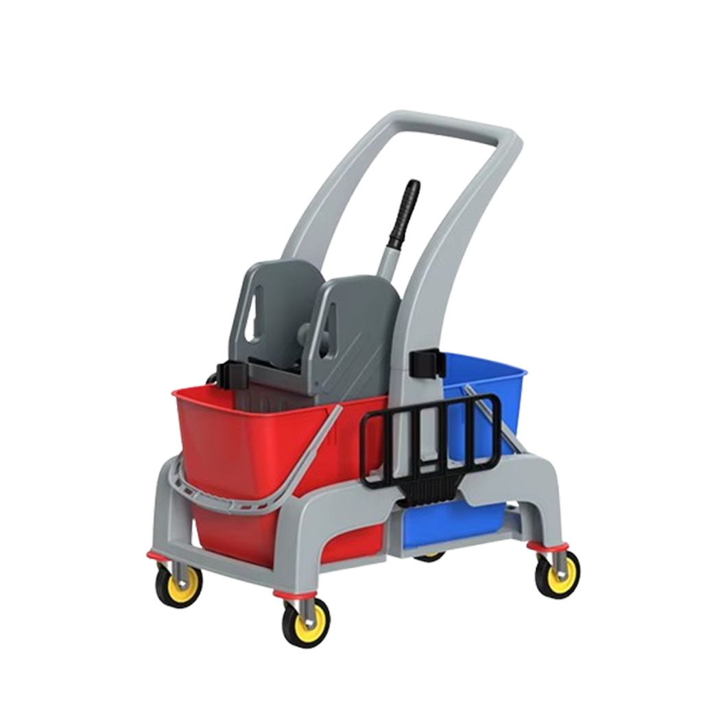 double mop bucket plastic trolley 2 x 25 lt